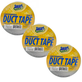 3pk Smart Value Duct Tape – Silver Multipurpose Tape, 1.89" x 10 Yards