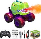 Dinosaur RC Stunt Car with Lights, Music & Mist – 2.4GHz, 360° Spins, Rechargeable, All-Terrain