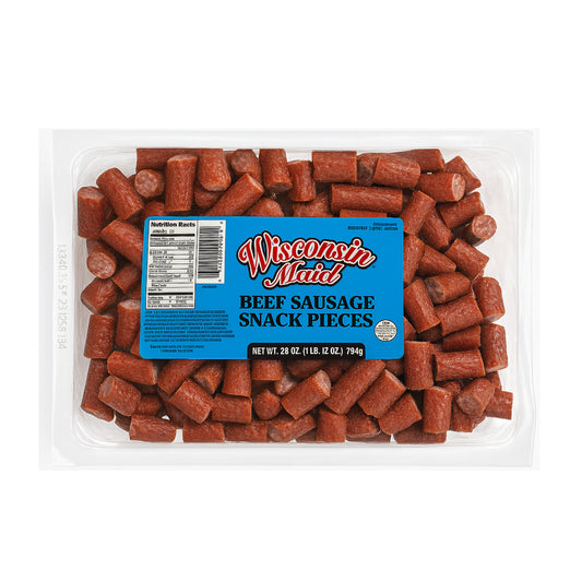 Wisconsin Maid Beef Sausage Snack Pieces – 28 oz Naturally Smoked Beef Sticks