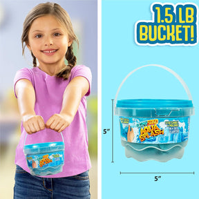 Slimy Sand Aqua Splash – 1.5 lbs Blue Moldable Water Play Sand with Bucket