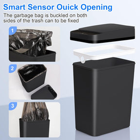 2pk Automatic Touchless Trash Can – 2.2 Gallon Motionless Bin with Lid
