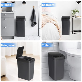 2pk Automatic Touchless Trash Can – 2.2 Gallon Motionless Bin with Lid