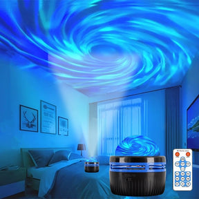 4-in-1 Northern Lights & Ocean Wave Projector – 28 Galaxy Effects, USB-C or AA Power