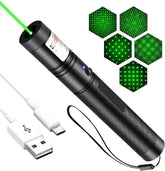 Green High-Power Laser Pointer – Long-Range, USB-Rechargeable, Aluminum Alloy Body