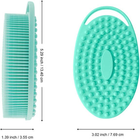 Soft Silicone Body Scrubber – 2-Pack (Black & Green), Double-Sided for Sensitive Skin