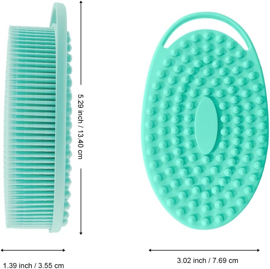 Soft Silicone Body Scrubber – 2-Pack (Black & Green), Double-Sided for Sensitive Skin