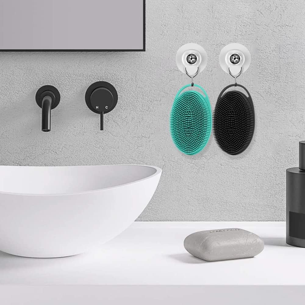 Soft Silicone Body Scrubber – 2-Pack (Black & Green), Double-Sided for Sensitive Skin