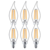 6pk Philips 4.5W Dimmable Candelabra Bulbs – Clear 2700K