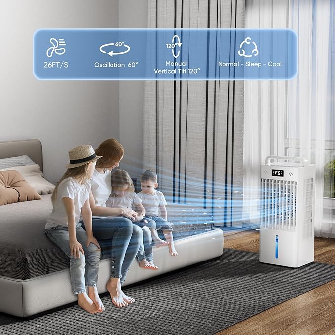 Portable Windowless Air Conditioner – 3-in-1 Evaporative Cooler with Remote