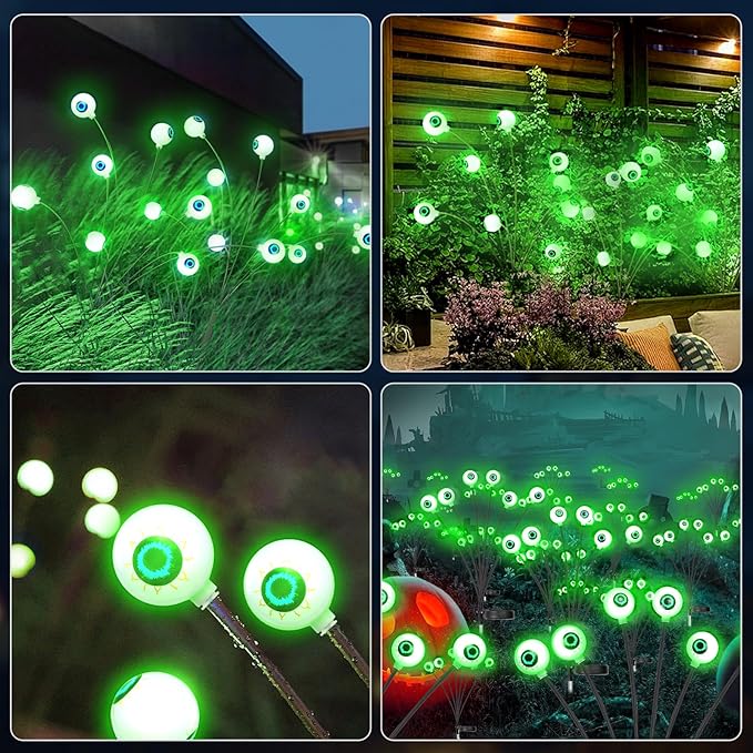 Scary Eyeballs Solar Pathway Lights – Waterproof with Flashing Modes