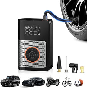Portable Tire Inflator Air Compressor – 160 PSI with Gauge, Memory & Power Bank