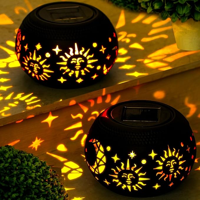 Solar Table Lantern – Waterproof with Flickering Flame & 7-Color Light Modes