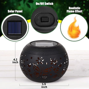 Solar Table Lantern – Waterproof with Flickering Flame & 7-Color Light Modes