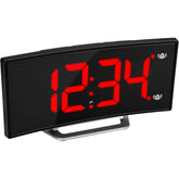 LED Alarm Clock with USB Charging – Modern Wedge Design with Snooze