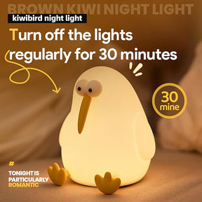 Squishy Kiwi Bird Bedside Lamp – Rechargeable & Dimmable Night Light