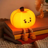 Squishy Pumpkin Bedside Lamp – Rechargeable & Dimmable Night Light
