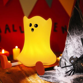 Squishy Ghost Bedside Lamp – Rechargeable Dimmable Silicone Night Light