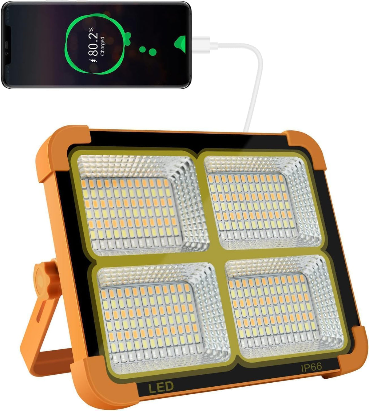 Portable LED Solar Work Light – 100W 10000LM Rechargeable Floodlight