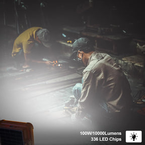 Portable LED Solar Work Light – 100W 10000LM Rechargeable Floodlight