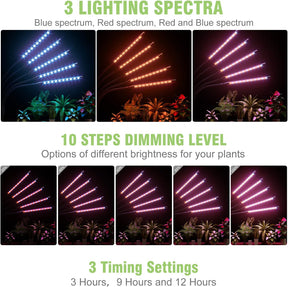 150 LED Grow Lights for Indoor Plants – Red Blue Spectrum with Timer & Dimmable Settings