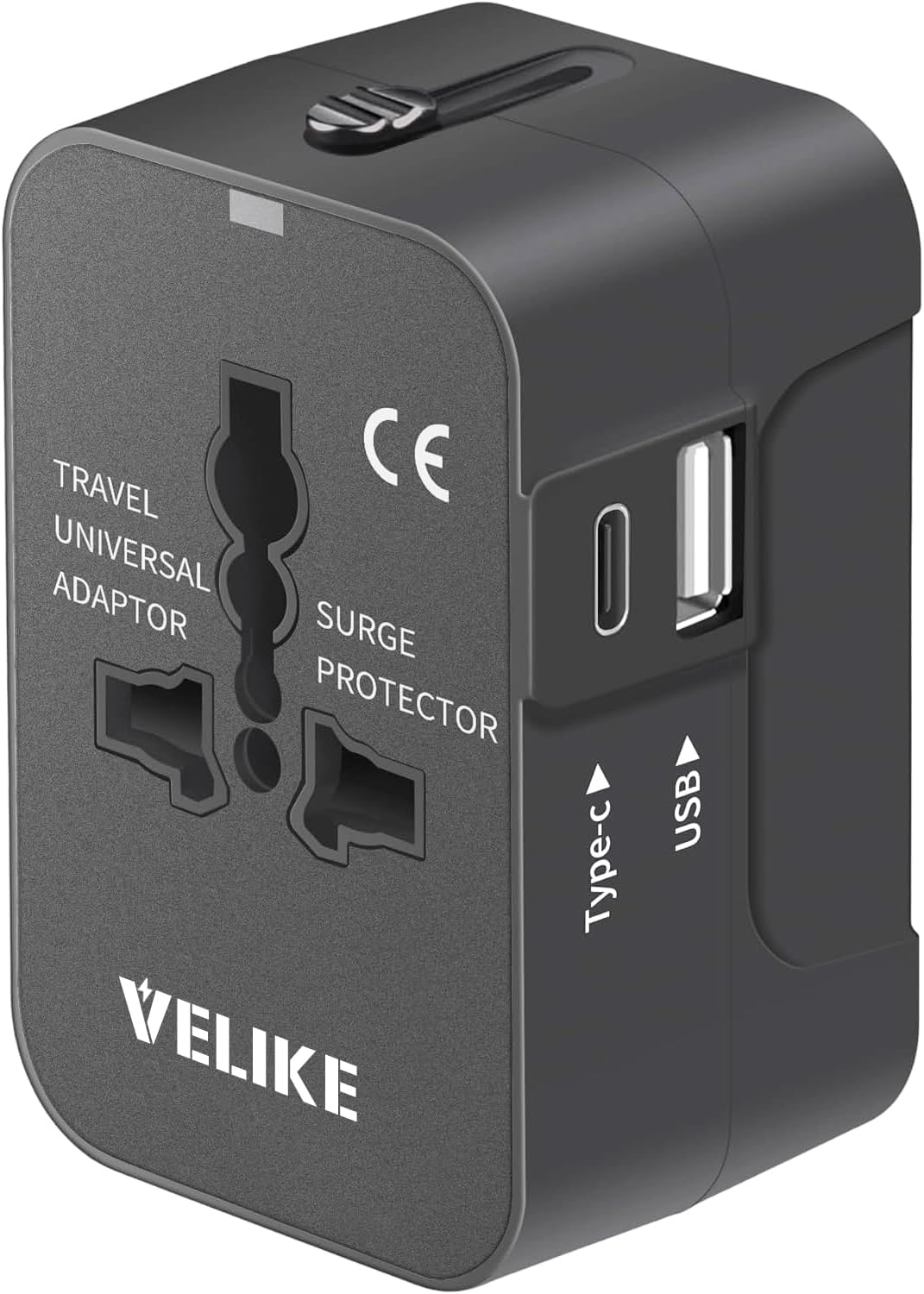 VELIKE Travel Adapter Worldwide – Universal Plug Converter with USB-C & USB