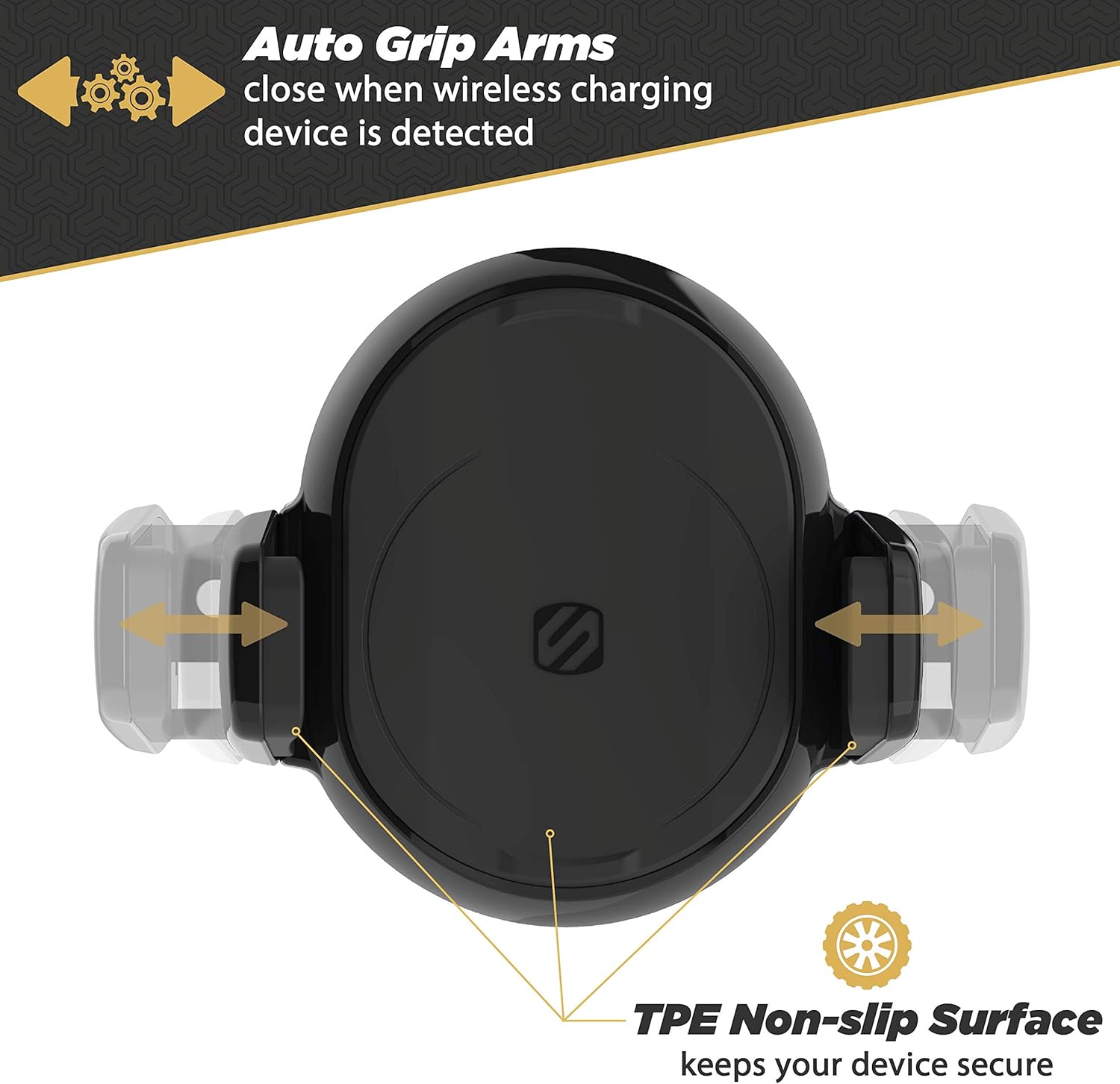 SCOSCHE MagicGrip FreeFlow Auto-Grip Wireless Charging Phone Vent Mount – Qi-Certified Fast Charger