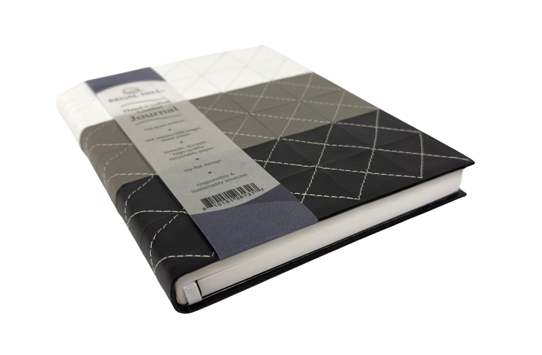 Tri Color Patchwork - Regal Hill Genuine Leather & Suede Lined Journal – Narrow Rule Notebook – 6″ x 8"