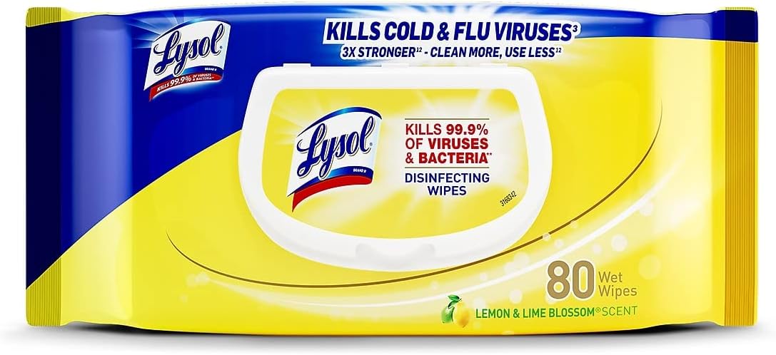 80ct Lysol Disinfecting Wipes – Lemon & Lime Blossom Flatpack