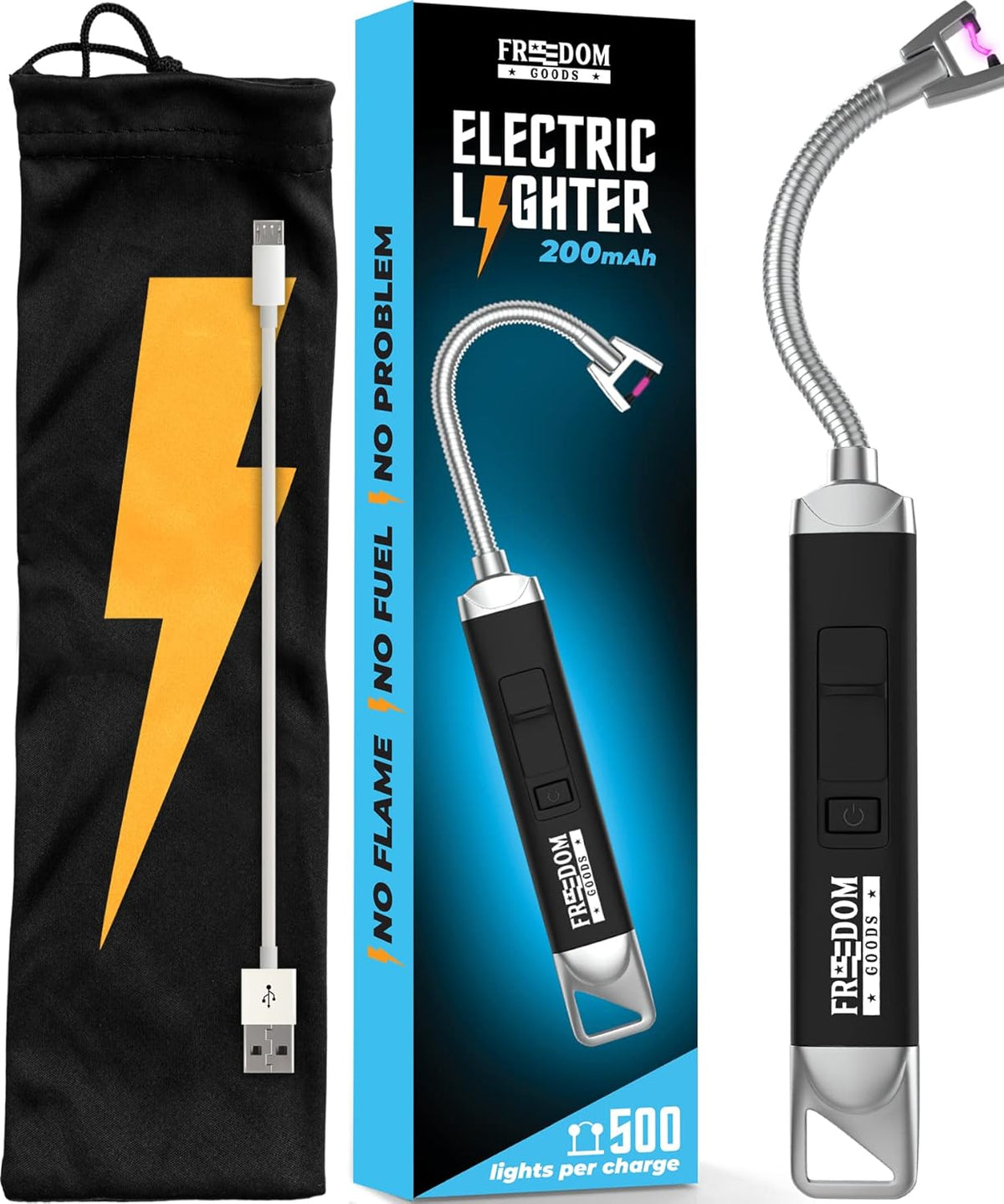 Gooseneck Electric Long Lighter - Rechargeable And Safe