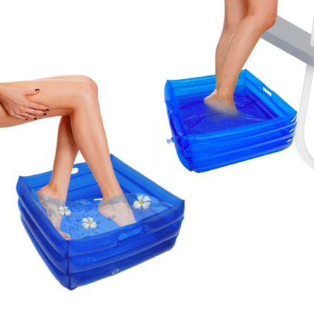 Inflatable Foot Tub with Air Pump – Portable Basin for Pool, Spa, and Travel Use