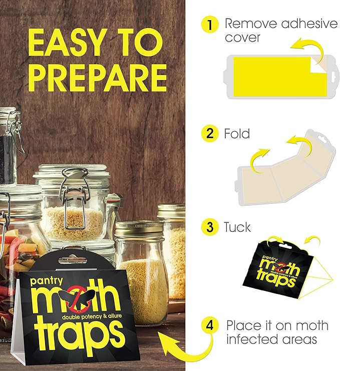 12pk Pantry Moth Traps – Safe, Non-Toxic Closet & Pantry Pest Killer