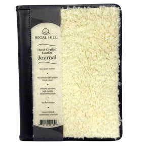 Regal Hill Top Grain Leather Narrow Rule 6″x 8″ Journal – Brown Sherpa Fur
