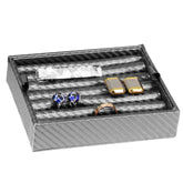 Houndsbay Ring & Cufflink Pillow Tray – Silver Carbon Fiber Vegan Leather