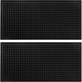 Set of 2 Non-Slip PVC Bar Service Mats – 12″ x 6″, Spill Resistant
