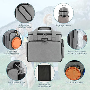 Dog Travel Bag – 20L Pet Travel Set with Bowls, Food Carriers & Feeding Mat – Airline Approved