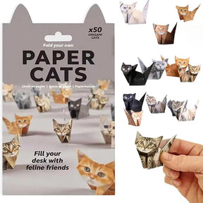 50 Pcs. DIY Origami Paper Cats – Fold Your Own 3D Paper Craft