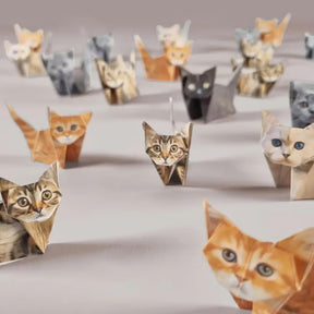 50 Pcs. DIY Origami Paper Cats – Fold Your Own 3D Paper Craft