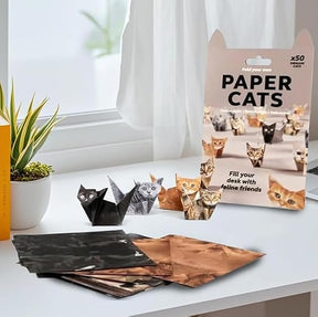 50 Pcs. DIY Origami Paper Cats – Fold Your Own 3D Paper Craft