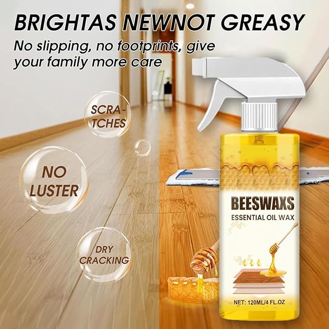 2pcs Natural Beeswax Furniture & Floor Care Spray – 2-in-1 Cleaner & Restorer