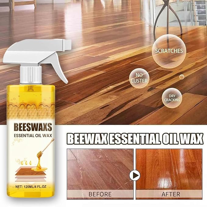 2pcs Natural Beeswax Furniture & Floor Care Spray – 2-in-1 Cleaner & Restorer