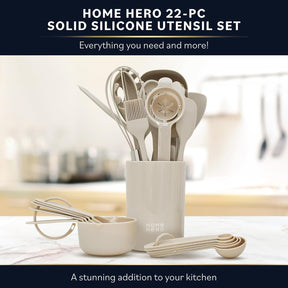Home Hero 22-Piece Silicone Kitchen Utensils Set with Holder