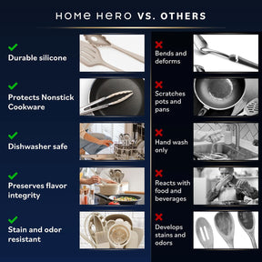 Home Hero 22-Piece Silicone Kitchen Utensils Set with Holder