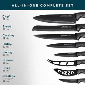 Home Hero 20-Piece Kitchen Knife Set with Block & Built-In Sharpener