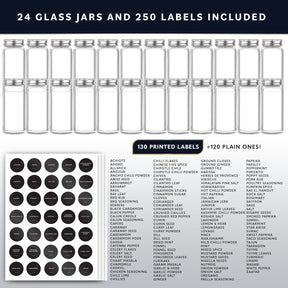 Home Hero Spice Rack Organizer – 24 Jars, 3 Tier Wooden & Iron Rack with 250 Labels