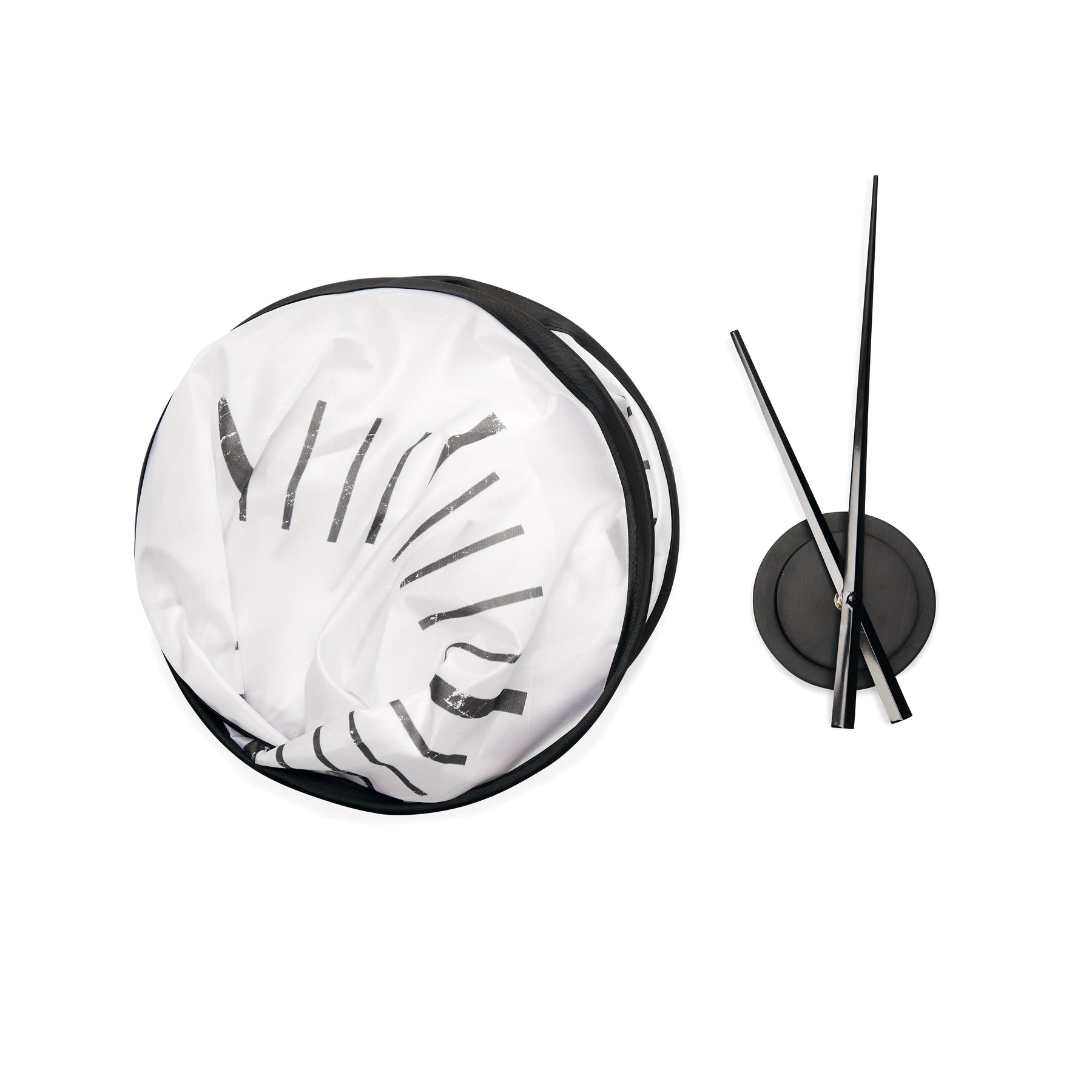 Kikkerland Pop-Up Wall Clock – 32″ Foldable Fabric Wall Clock