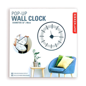 Kikkerland Pop-Up Wall Clock – 32″ Foldable Fabric Wall Clock