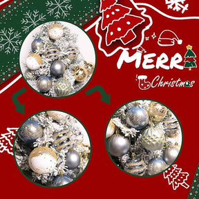 12pc Christmas Ornament Bulb Set – Glittery Shatterproof Tree Decorations