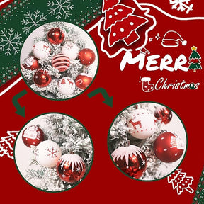 12pc Christmas Ornament Bulb Set – Glittery Shatterproof Tree Decorations