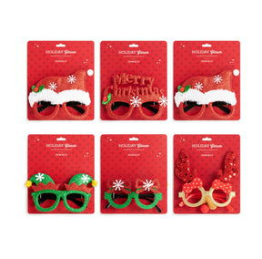 Demdaco Holiday Christmas Glasses – Fun Festive Eyeglasses, 6 Assorted Styles