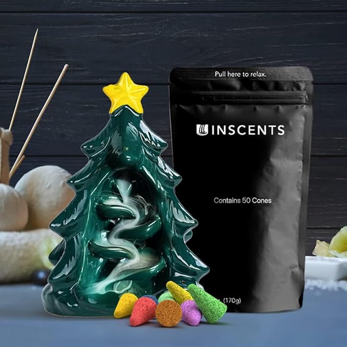 Inscents Christmas Tree – Ceramic Backflow Holiday Incense Holder